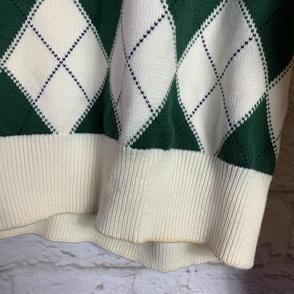 Tommy Hilfiger Golf Argyle Cream Crewneck Sweater - Picture 7 of 8